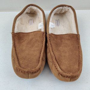 Royal Class Slippers Mens 13 Genuine Suede Fur Lining Foam Insole Tan